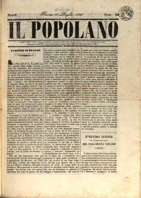 Il popolano Dienstag 11. Juli 1848