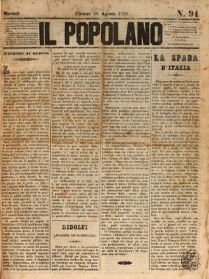 Il popolano Dienstag 22. August 1848