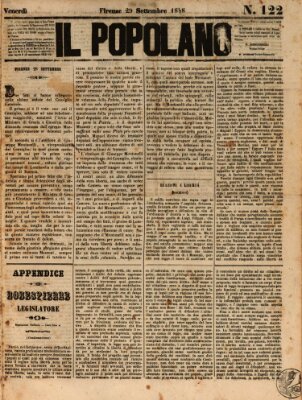 Il popolano Freitag 29. September 1848