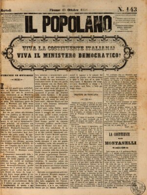 Il popolano Dienstag 24. Oktober 1848