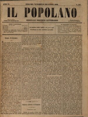 Il popolano Freitag 29. Dezember 1848