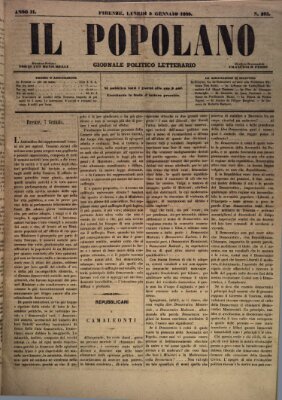 Il popolano Montag 8. Januar 1849