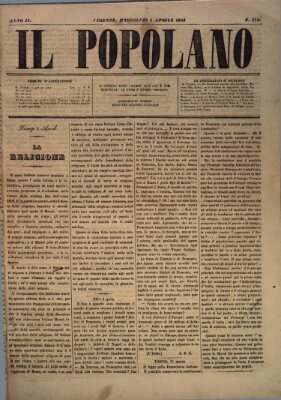 Il popolano Mittwoch 4. April 1849