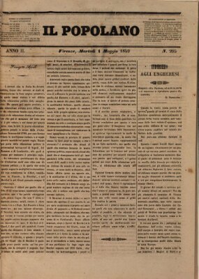 Il popolano Dienstag 1. Mai 1849