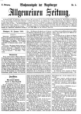 Augsburger allgemeine Zeitung. Wochenausgabe der Augsburger allgemeinen Zeitung (Augsburger allgemeine Zeitung) Freitag 31. Januar 1868