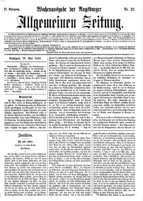 Augsburger allgemeine Zeitung. Wochenausgabe der Augsburger allgemeinen Zeitung (Augsburger allgemeine Zeitung) Freitag 29. Mai 1868