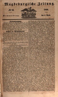 Magdeburgische Zeitung Donnerstag 6. April 1848