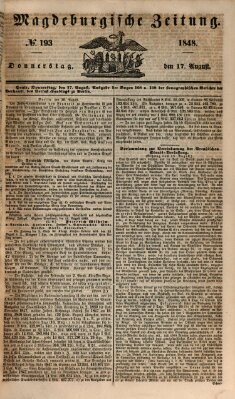 Magdeburgische Zeitung Donnerstag 17. August 1848