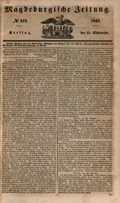 Magdeburgische Zeitung Freitag 15. September 1848