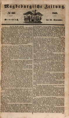 Magdeburgische Zeitung Mittwoch 20. September 1848