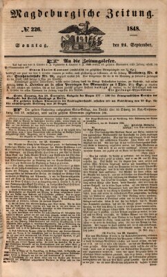 Magdeburgische Zeitung Sonntag 24. September 1848