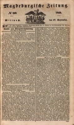 Magdeburgische Zeitung Mittwoch 27. September 1848