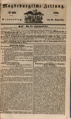 Magdeburgische Zeitung Donnerstag 28. September 1848