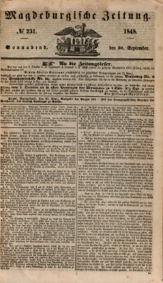 Magdeburgische Zeitung Samstag 30. September 1848