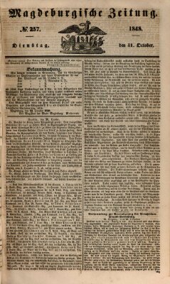 Magdeburgische Zeitung Dienstag 31. Oktober 1848