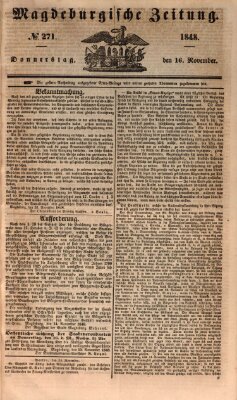 Magdeburgische Zeitung Donnerstag 16. November 1848