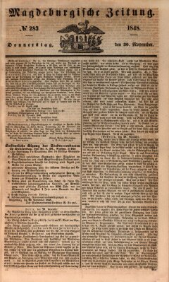 Magdeburgische Zeitung Donnerstag 30. November 1848