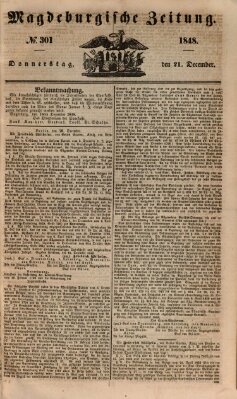 Magdeburgische Zeitung Donnerstag 21. Dezember 1848