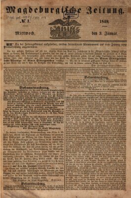 Magdeburgische Zeitung Mittwoch 3. Januar 1849