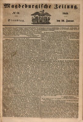 Magdeburgische Zeitung Dienstag 16. Januar 1849