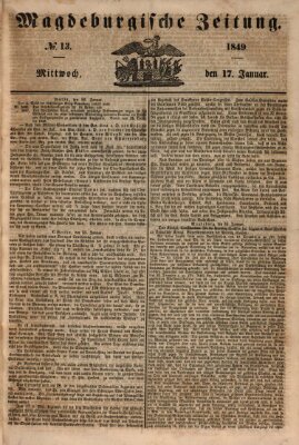 Magdeburgische Zeitung Mittwoch 17. Januar 1849