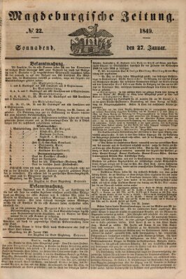 Magdeburgische Zeitung Samstag 27. Januar 1849