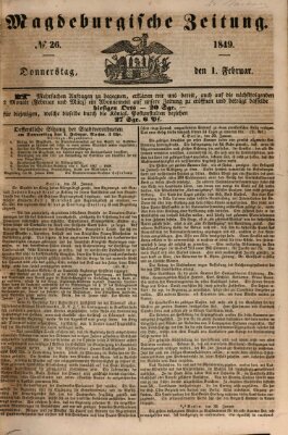 Magdeburgische Zeitung Donnerstag 1. Februar 1849