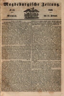 Magdeburgische Zeitung Mittwoch 21. Februar 1849