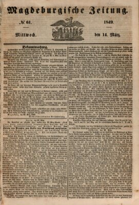 Magdeburgische Zeitung Mittwoch 14. März 1849