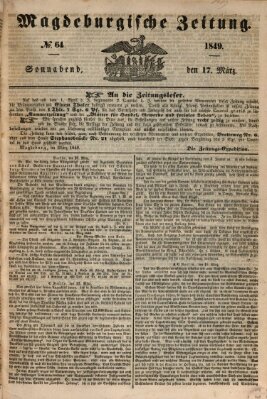 Magdeburgische Zeitung Samstag 17. März 1849