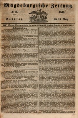 Magdeburgische Zeitung Sonntag 18. März 1849