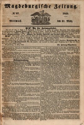 Magdeburgische Zeitung Mittwoch 21. März 1849