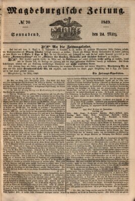 Magdeburgische Zeitung Samstag 24. März 1849