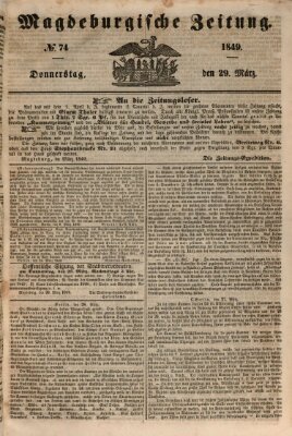 Magdeburgische Zeitung Donnerstag 29. März 1849