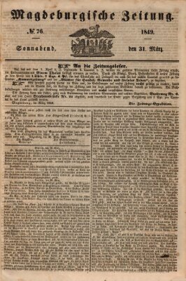 Magdeburgische Zeitung Samstag 31. März 1849