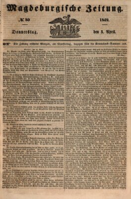 Magdeburgische Zeitung Donnerstag 5. April 1849