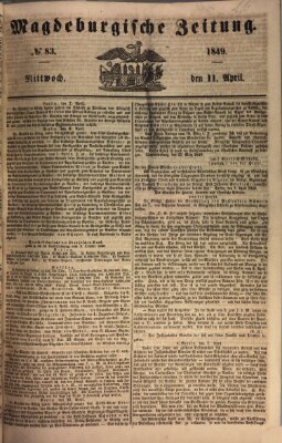 Magdeburgische Zeitung Mittwoch 11. April 1849