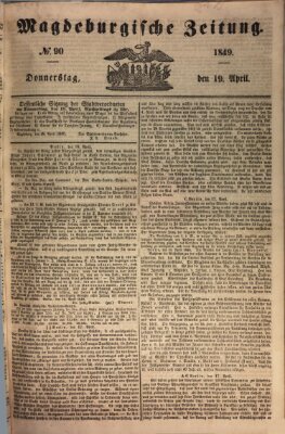 Magdeburgische Zeitung Donnerstag 19. April 1849