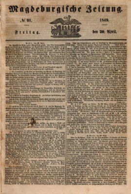 Magdeburgische Zeitung Freitag 20. April 1849