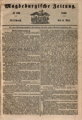 Magdeburgische Zeitung Mittwoch 9. Mai 1849