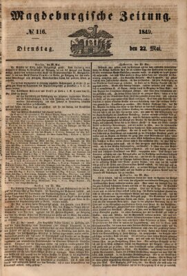 Magdeburgische Zeitung Dienstag 22. Mai 1849