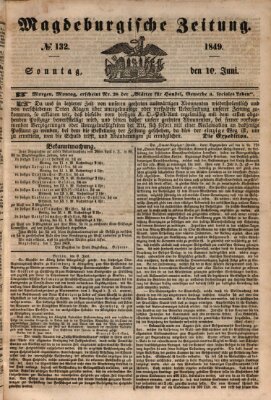 Magdeburgische Zeitung Sonntag 10. Juni 1849