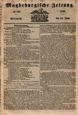 Magdeburgische Zeitung Mittwoch 13. Juni 1849