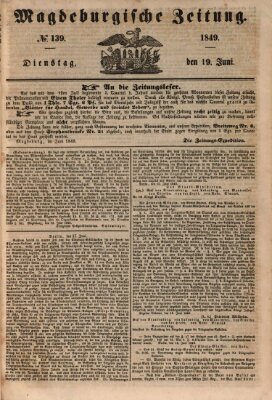 Magdeburgische Zeitung Dienstag 19. Juni 1849