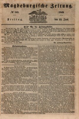 Magdeburgische Zeitung Freitag 22. Juni 1849