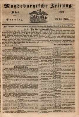 Magdeburgische Zeitung Sonntag 24. Juni 1849