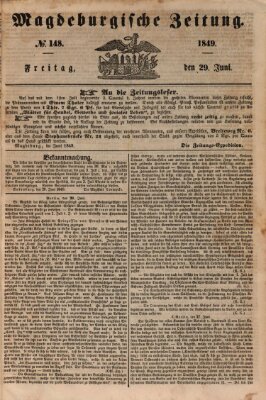 Magdeburgische Zeitung Freitag 29. Juni 1849