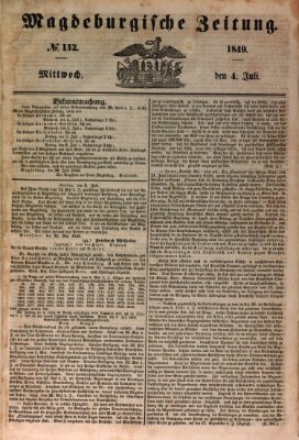 Magdeburgische Zeitung Mittwoch 4. Juli 1849