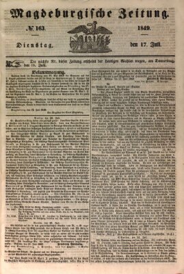 Magdeburgische Zeitung Dienstag 17. Juli 1849