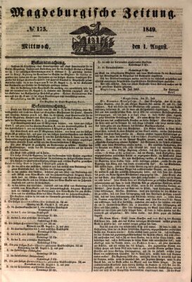 Magdeburgische Zeitung Mittwoch 1. August 1849